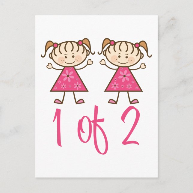 Postal 1 De 2 Chicas Rosa (Anverso)
