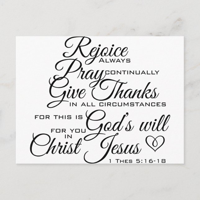 Postal 1 Éstos 5:16-18 - Arte De Escritura (Anverso)