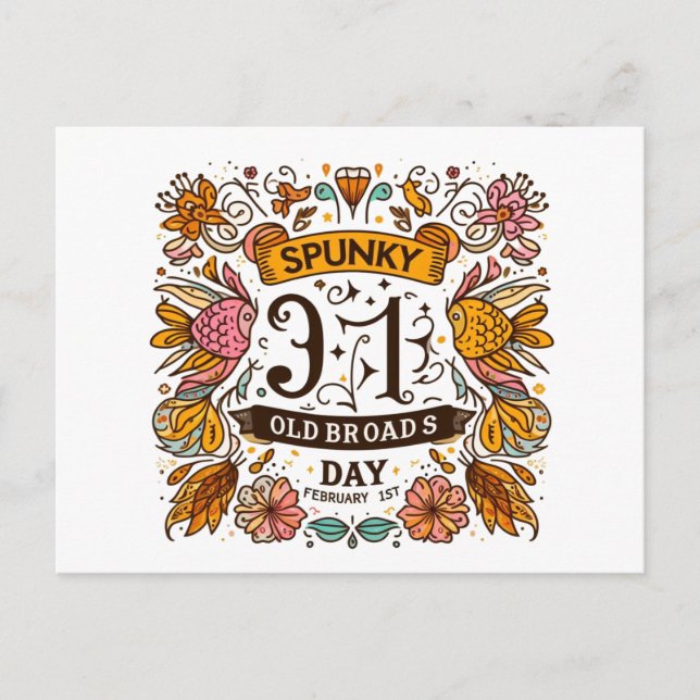 Postal 1 feb. - Spunky Old Broads Day (Anverso)