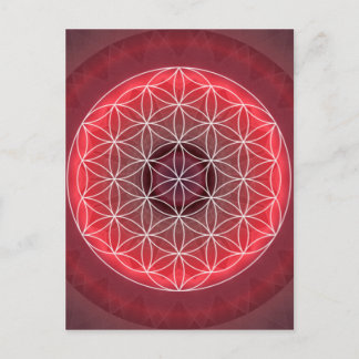 Postal 1 Flor Chakra de vida roja