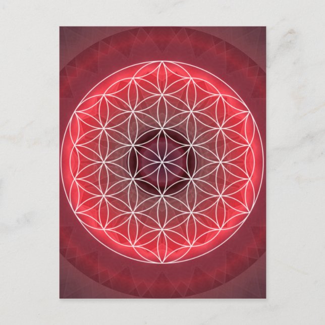 Postal 1 Flor Chakra de vida roja (Anverso)