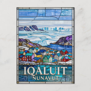 Postal 1. Iqaluit Nunavut Vidrio Pintado Paisaje Ártico