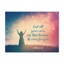 1 Pedro 5:7 Arroja todas tus preocupaciones sobre