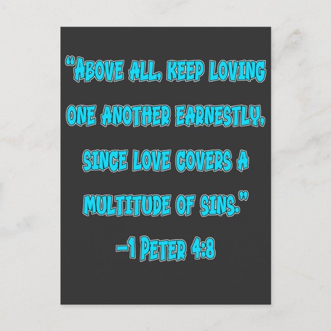 Postal 1 Peter 4:8 Seguir Amándose El Uno Al Otro (Anverso)