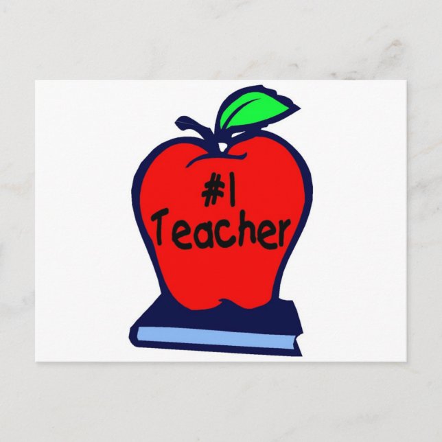 Postal 1 Profesor (Apple/Libros) (Anverso)