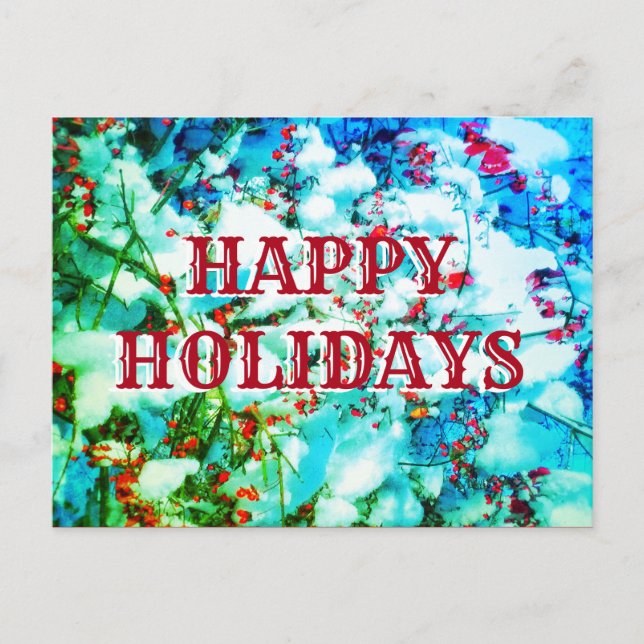 Postal 1FELIZ HOLIDAY BERRIES POSTCARD horizontal (Anverso)