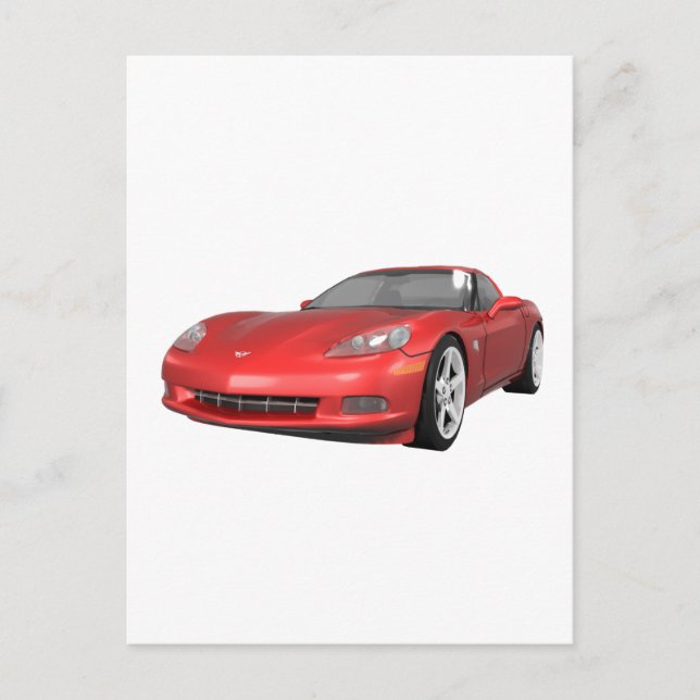 Postal 2008 Corvette: Coche deportivo: Fin rojo: (Anverso)