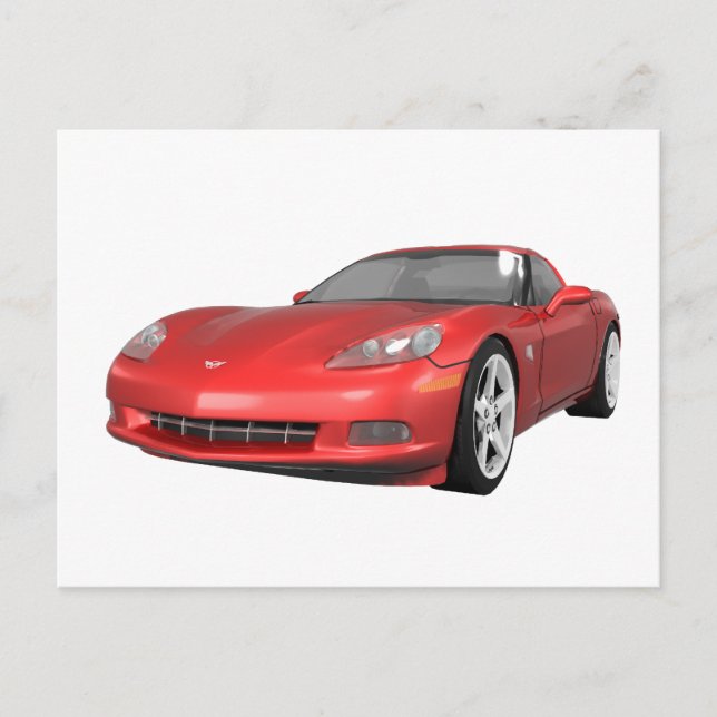 Postal 2008 Corvette: Coche deportivo: Red Finish: (Anverso)
