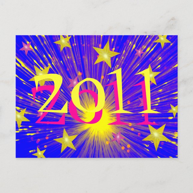 Postal '2011' de fuegos artificiales (Anverso)