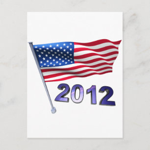 Postal 2012 con bandera de los Estados Unidos