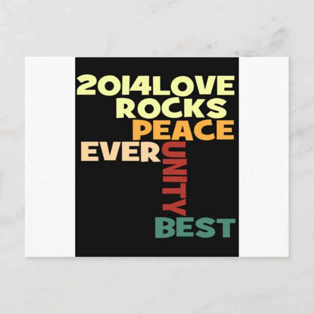 Postal 2014 Love Rocks Peace Art Print (Anverso)