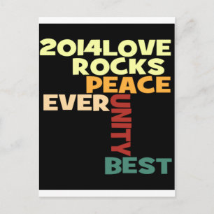 Postal 2014 Love Rocks Peace Art Print