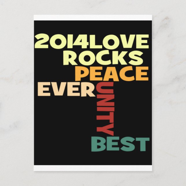 Postal 2014 Love Rocks Peace Art Print (Anverso)