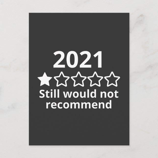 Postal 2021, no recomendaría, 2021 muy mal, (Anverso)