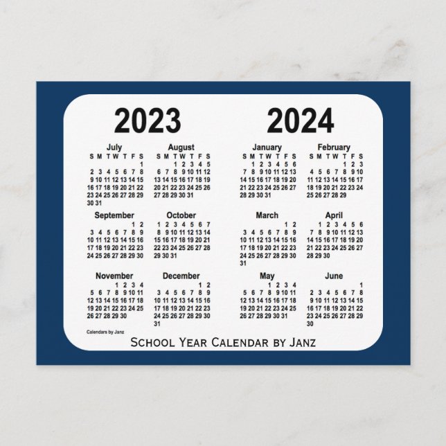 Postal 2023-2024 Calendario de la Escuela Azul de la Caja (Anverso)