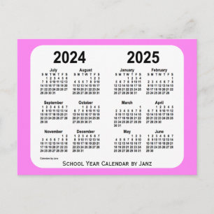 Postal 2024-2025: Calendario del año escolar violeta de J