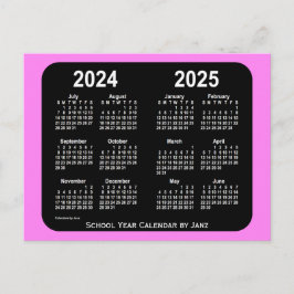 Postal 2024-2025 Calendario Violet Neon Mini School de Ja