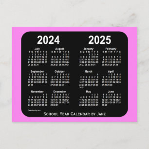 Postal 2024-2025 Calendario Violet Neon Mini School de Ja