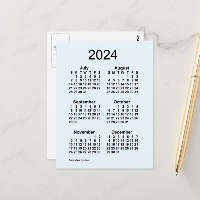 Postal 2024 Alice Azul Calendario Miniatura de 6 Meses po (Anverso/Reverso In Situ)