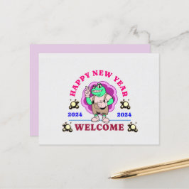 POSTAL 2024 AÑO NUEVO RECIBIENDO DESEO