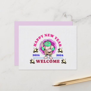 POSTAL 2024 AÑO NUEVO RECIBIENDO DESEO