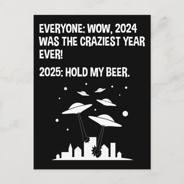 Postal 2025 Celebrar mi cerveza Año Nuevo (Anverso)