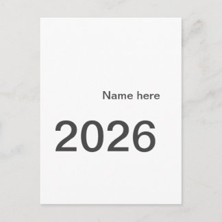 Postal 2026 2027 2028 name title here year bold letter 