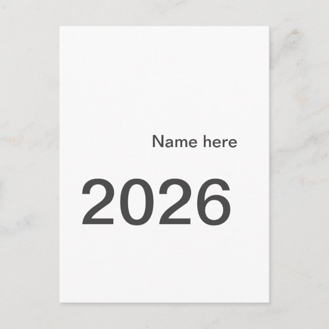 Postal 2026 2027 2028 name title here year bold letter  (Anverso)