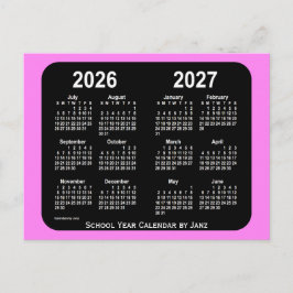 Postal 2026-2027 Calendario Violet Neon Mini School de Ja