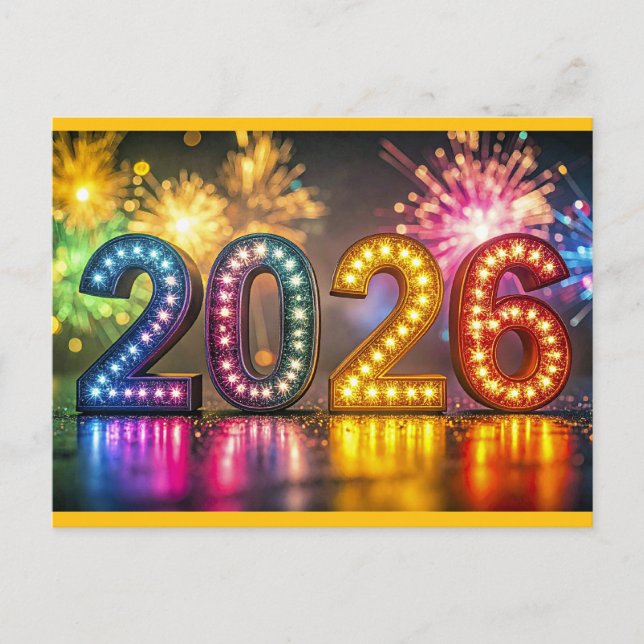 Postal 2026, Celebración de Año Nuevo, (Anverso)