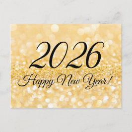 Postal 2026 ¡Feliz año nuevo! los purpurinas de oro brill