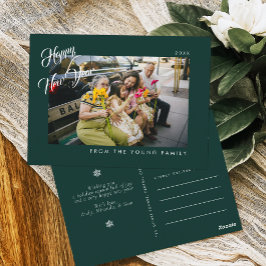 Postal 2026 Minimalist Modern Script Green Photo