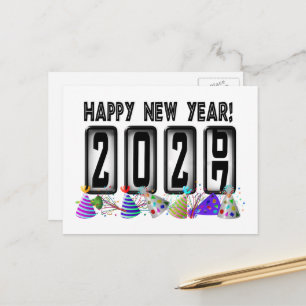 Postal 2027 Feliz Año Nuevo Odómetro