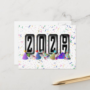 Postal 2027 Feliz Año Nuevo Odómetro