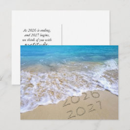 Postal 2027 Feliz Año Nuevo Playa