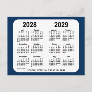 Postal 2028-2029 Calendario de la Escuela Azul de la Caja