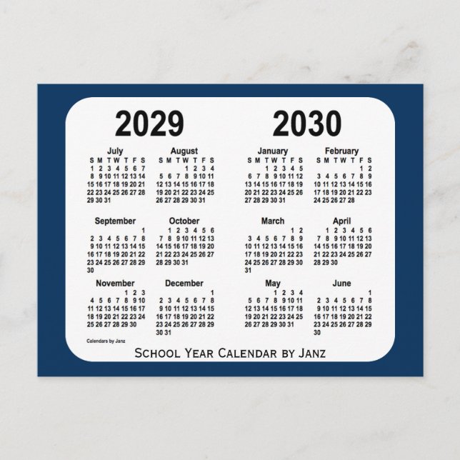 Postal 2029-2030 Calendario de la Escuela Azul de la Caja (Anverso)