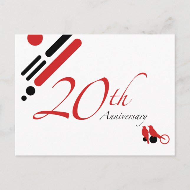 Postal 20.º aniversario (aves mod) (Anverso)