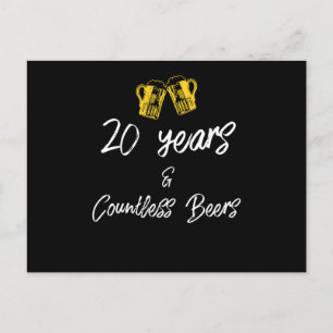 Postal 20.º Aniversario Boda Diseño Divertido Amor Esposo