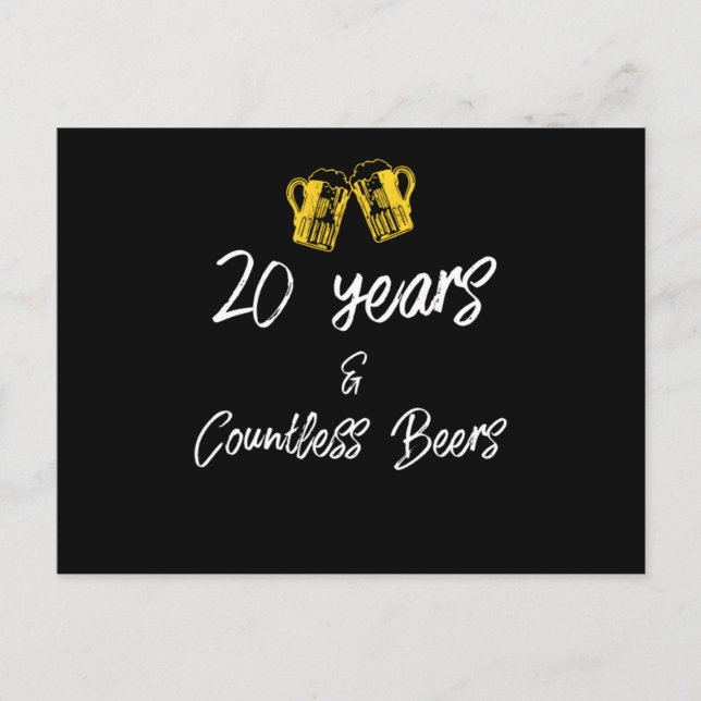 Postal 20.º Aniversario Boda Diseño Divertido Amor Esposo (Anverso)
