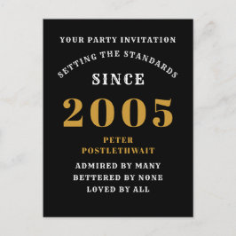 Postal 20 Cumpleaños 2005 Negro Oro