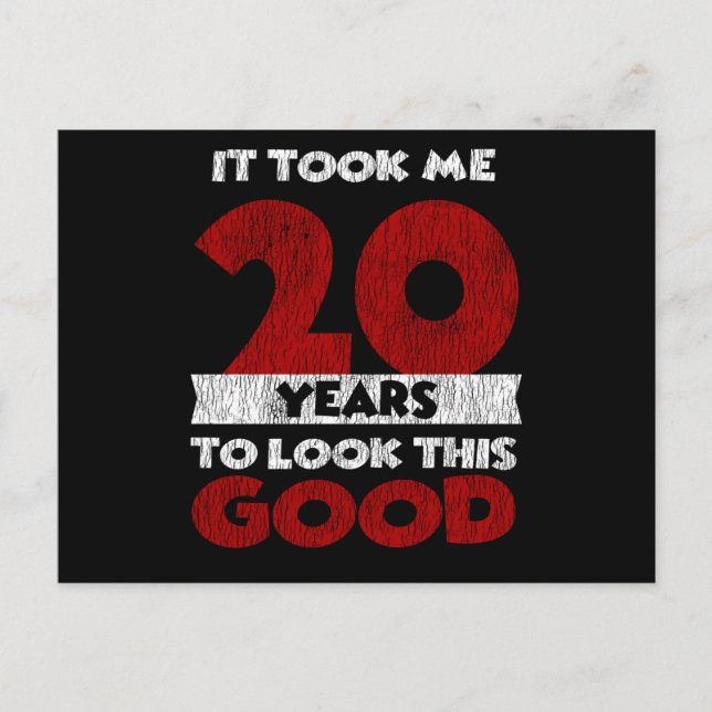 Postal 20 Cumpleaños Me Hizo Ver Bien Cumpleaños 20 (Anverso)