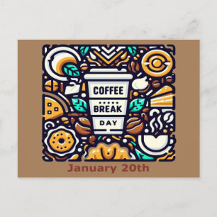 Postal 20 de enero - Día de descanso para el café
