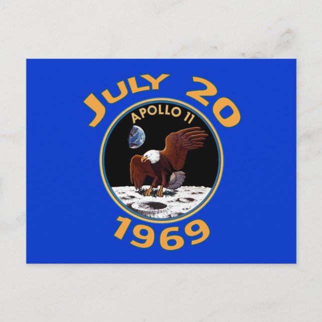 Postal 20 jul. 1969 Misión Apolo 11 a la Luna (Anverso)