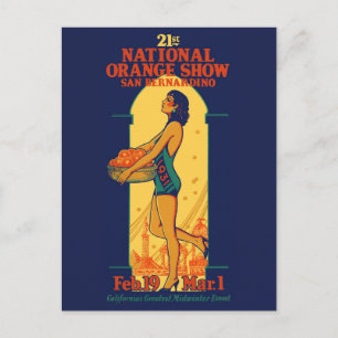 Postal 21.º afiche de la exposición de Naranjas nacionale