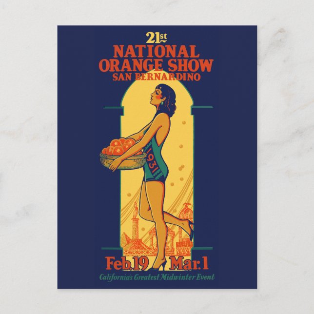 Postal 21.º afiche de la exposición de Naranjas nacionale (Anverso)