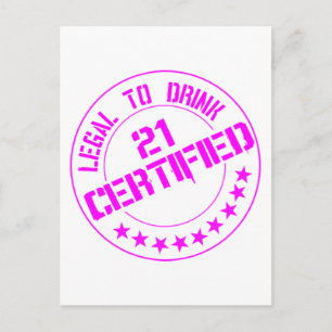 Postal 21 artículo de cumpleaños certificado ahora 21-ros