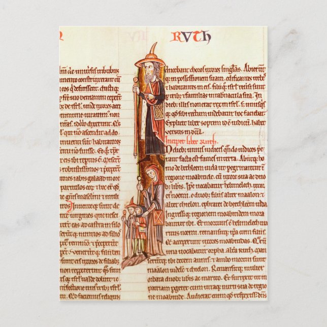 Postal 21 fol.97 Ruth y Boaz, de una Biblia (Anverso)