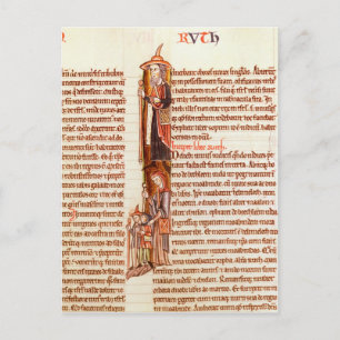 Postal 21 fol.97 Ruth y Boaz, de una Biblia