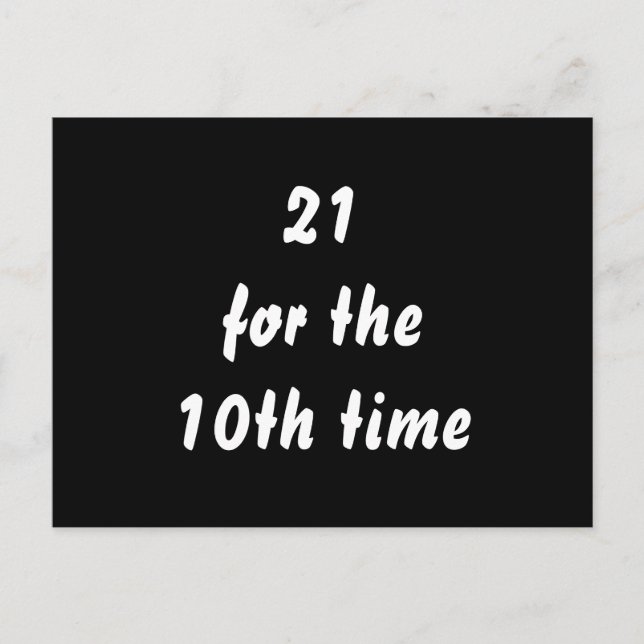 Postal 21 por décima vez. 30.º Cumpleaños. Blanco negro (Anverso)